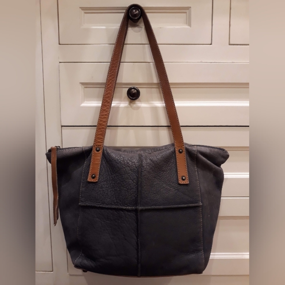 TrueLu Artisan Leatherworks Handcrafted Tumbled Pebble Tote Purse